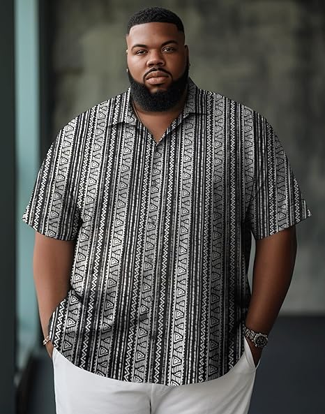 Men's Big and Tall Casual Short Sleeve Button Up Vintage Summer Beach Vacation Shirts
